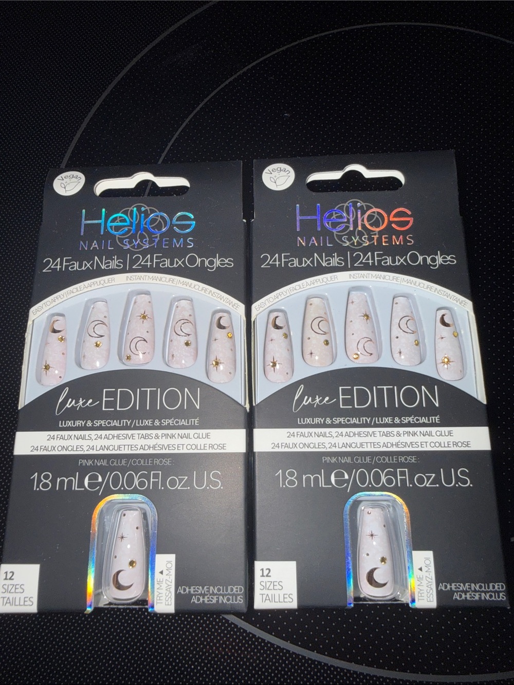 Helios Luxe Edition Pink Moon & Star Faux Nails - 24 Pack